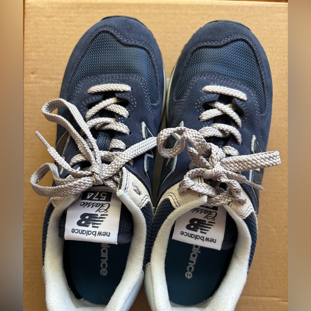 New Balance Dark Blue and Beige Sneakers